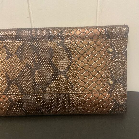 Miche Purse Classic Shell Cover Only Jen Brown Leather Snakeskin Print 11.5" - Picture 6 of 10